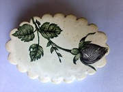 Czarna róża- broszka ceramiczna, Vintage