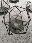 6 x Świecznik geometryczny mały, kolor czarny