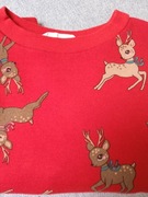 Bluza dresowa H&M - czerwona z nadrukiem - roz. 116 -