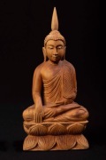 Rzeźba - Budda - Birma 18,5 cm - drewno cedrowe