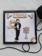 Pamiątka ślubna ramka na ślub upominek makrama para młoda