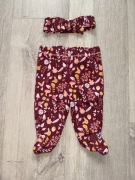 Spodenki półśpiochy + opaska bordowe grzybki kwiatki Sterling Baby r62