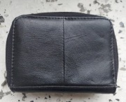 Portfel czarny skórzany uniseks damski męski skóra naturalna