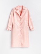 Reserved różowy skórzany skóra imitacja lakierowany trencz płaszcz długi XS