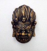 Maska do zawieszenia + trzy czaszki figurki patynowane