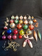 Stare szklane bombki choinkowe PRL 