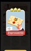 Monopoly go karta Zaproszenia 3* set 15 naklejka