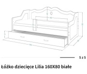 Łóżeczko Lilia białe 160x80