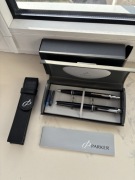 Nieużywane pióro wieczne i długopis Parker + skórzane etui