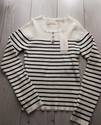 Sweter biały w paski guziki nowy Butik (xs/s) 