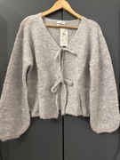 Kardigan z wełną z alpaki z wiązaniem Premium