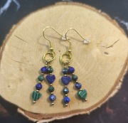Kolczyki lapis Lazuli zielony, malachit 