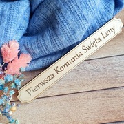 Drewniany napis Komunia Święta Imię grawer dekor