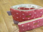 Kosmetyczki, komplet, 2szt. Len i sztruks