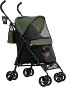 Lekki Wózek dla Małych Psów – Składany, 4-Kołowy,Uchwytem na Kubek