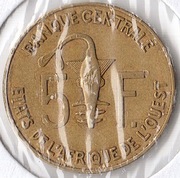 ZACHODNIA AFRYKA (BCEAO) 5 franków 2004, KM# 2a, XF