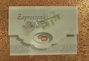 Zaproszenie  na Ślub z  kopertą obrączki konwalia 10 szt 