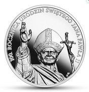 Moneta 10zł 100 rocznica urodzin Świętego Jana Pawła II 2020
