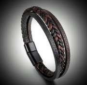 Elegancka męska bransoletka opaska z EKO skóry, Unisex. Towar NOWY! 