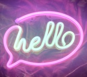 NEON LED na ścianę neony do pokoju HELLO lampka nocna dekoracja USB 5V