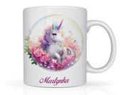 Kubek z imieniem dla dziewczynki Jednorożec na urodziny na prezent