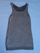 Czarno srebrna sukienka H&M L