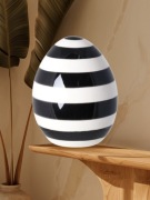 Pisanka ceramiczna jajko figurka paski czarno białe jak La Mania duże XXL