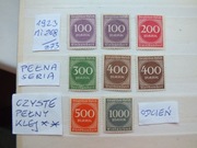 8szt. znaczki seria Mi 268 odcień Niemcy 1923r. CYFRY czyste ** Rzesza