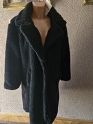 Płaszczyk czarny długa kurtka baranek 3 Desy