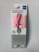 smycz do telefonu długa regulowana + krótka kolor jasny różowy 