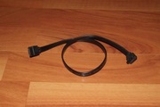 Taśma kabel SATA czarna kątowy wtyk 38cm