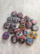 Zestaw 20szt przypinki heavy metal metallica ozzy judas priest motorhead