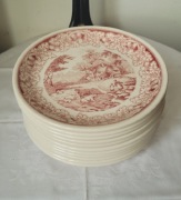 Talerze płaskie angielskie czerwone 