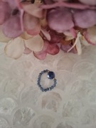 Pierścionek handmade z naturalnych kamieni hematyt  szafir lapis lazuli 