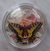 Srebrna moneta 5 diners z Andory - motyl - 2013 rok