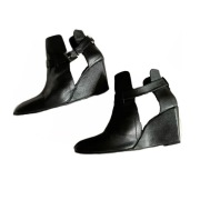 Botki Mohito czarne skóra r. 41, koturn, z wycięciam, jak nowe