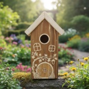 Budka Lęgowa Dla Ptaków Domek Drewniany Bezpieczny z Grubego Drewna 2cm