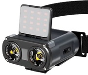 LED Latarka czołowa Cap Clip USB Akumulatorowa Czujnik COB