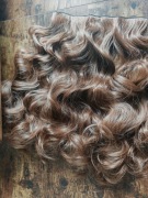 Włosy Halo na Żyłce + 2 Spinki | Mix Brąz 45 cm | Termoodporne NOWY