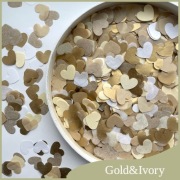 Konfetti złote biodegradowalne, Konfetti Ślubne, Papierowe Konfetti Serca 