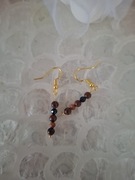 Kolczyki handmade srebro pozłacane z naturalnych kamieni jadeit noc kairu 