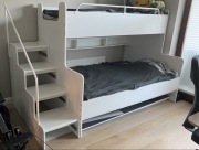 Łóżko piętrowe dziecięce JSM3 biały+grafit