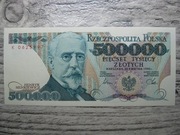 BANKNOT RP 500000 ZŁOTYCH 1990 ROK SERIA K SIENKIEWICZ UNC