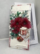 Kartka z bębenkiem, ręcznie robiona, hand made,kartka bożonarodzeniowa 