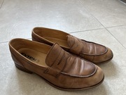 Brązowe, cieniowane mokasyny skórzane Exton 46