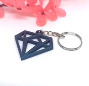 Geometryczny brelok - zawieszka -  diament 3D szafirowy