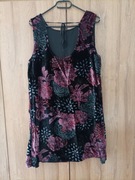 Elegancka Welurowa Sukienka Trapezowa r. L 40