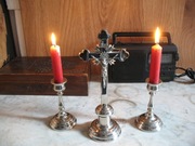 lichtarz krzyż 2x świecznik