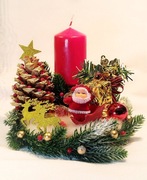 Stroik Boże Narodzenie Mikołaj Świeca 