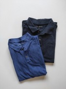 dwa polo męskie, zestaw - niebieskie i granatowe polo M L Banana Republic